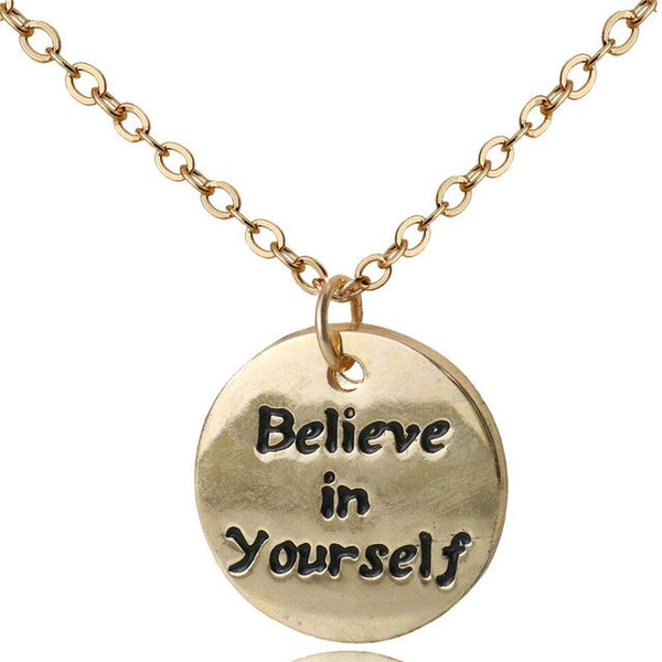 Inspirational Workout Pendant Necklace Fitness Gym Gold Color Stronger Than Yesterday Charm Necklace Women Handmade Jewelry