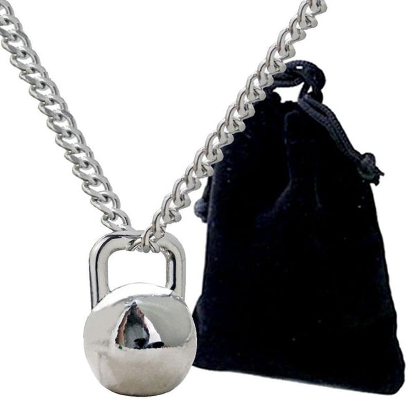 Stainless Steel Kettlebell Pendant Necklace