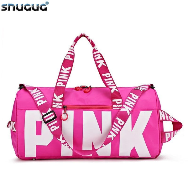 SNUGUG Outdoor Clothing Fitness Bag Girls Waterproof Pink Gym Bag Men Nylon Woman Sport Bag For Fitness Training Travel Handbags